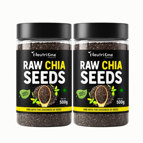 Raw Chia Seeds for Weight Loss with Omega 3 ,and Fiber,Calcium Rich/Protein Chia Seeds (2 x 500 g)