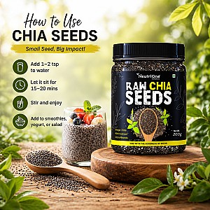 Raw Chia and Flax Seeds Combo with Protein and Fiber for Weightloss Management Chia Seeds, Brown Flax Seeds (2 x 200 g)