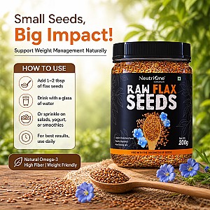 Raw Chia and Flax Seeds Combo with Protein and Fiber for Weightloss Management Chia Seeds, Brown Flax Seeds (2 x 200 g)