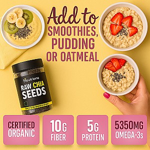 Chia & Basil Seeds Combo For Weight Loss with High Fiber & Iron, Superfood Chia Seeds, Basil Seeds (2 x 200 g)