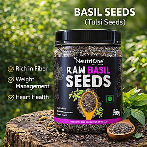 Chia & Basil Seeds Combo For Weight Loss with High Fiber & Iron, Superfood Chia Seeds, Basil Seeds (2 x 200 g)