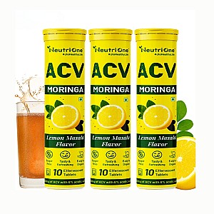 ACV Moringa (Lemon Masala)To Control Cravings,Apple Cider Vinegar,No Added Sugar (3 x 10 Tablets)