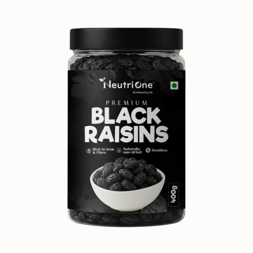  Premium Black Raisins Kishmish Kismish | Soft Seedless Healthy Dry Fruit Raisins (1 x 400 g)